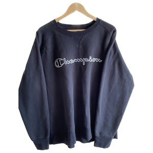 Champion Long Sleeve Sweater Black Size L Cotton